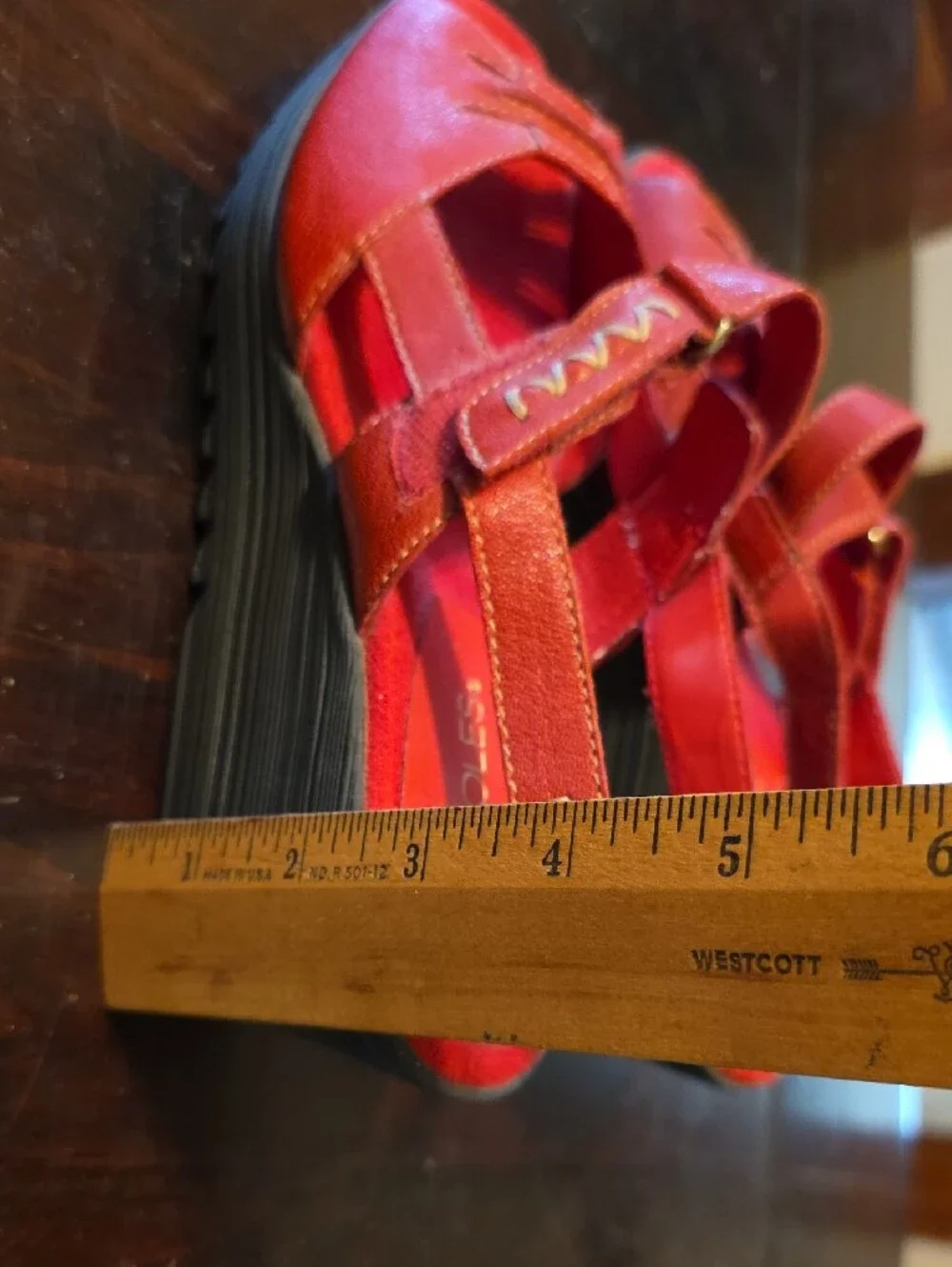 AEROSOLES Red Slingback Mary Jane Wedges